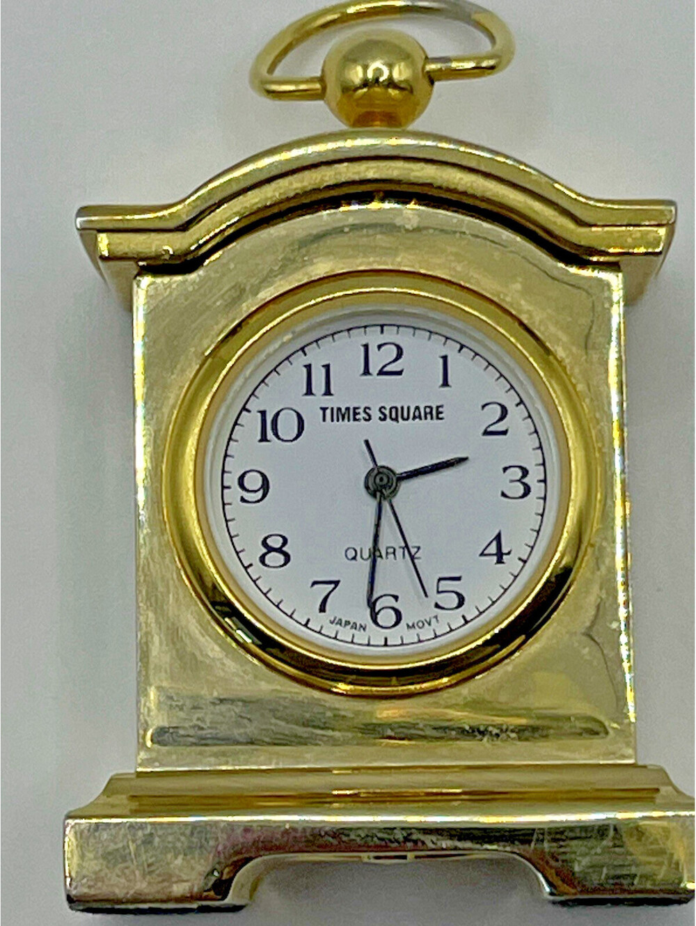 Vintage Mini Mantle Clock Times Square Gold Tone Battery Quartz Function 3166.2